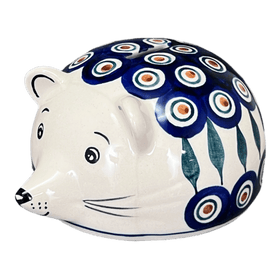 Polish Pottery Hedgehog Bank (Peacock) | S005T-54 Additional Image at PolishPotteryOutlet.com