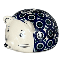 A picture of a Polish Pottery Hedgehog Bank (Eyes Wide Open) | S005T-58 as shown at PolishPotteryOutlet.com/products/hedgehog-bank-eyes-wide-open-s005t-58
