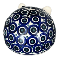 A picture of a Polish Pottery Hedgehog Bank (Eyes Wide Open) | S005T-58 as shown at PolishPotteryOutlet.com/products/hedgehog-bank-eyes-wide-open-s005t-58