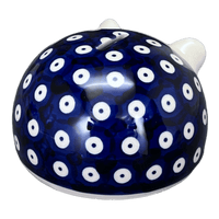 A picture of a Polish Pottery Hedgehog Bank (Dot to Dot) | S005T-70A as shown at PolishPotteryOutlet.com/products/hedgehog-bank-dot-to-dot-s005t-70a