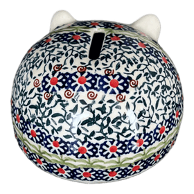 Polish Pottery Hedgehog Bank (Daisy Rings) | S005U-GP13 Additional Image at PolishPotteryOutlet.com