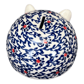 Polish Pottery Hedgehog Bank (Blue Canopy) | S005U-IS04 Additional Image at PolishPotteryOutlet.com