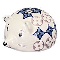 A picture of a Polish Pottery Hedgehog Bank (Diamond Blossoms) | S005U-ZP03 as shown at PolishPotteryOutlet.com/products/hedgehog-bank-diamond-blossoms-s005u-zp03