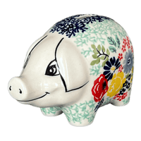 A picture of a Polish Pottery Piggy Bank (Garden Party) | S011S-BUK1 as shown at PolishPotteryOutlet.com/products/piggy-bank-garden-party-s011s-buk1