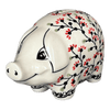 Polish Pottery Piggy Bank (Cherry Blossom) | S011S-DPGJ at PolishPotteryOutlet.com