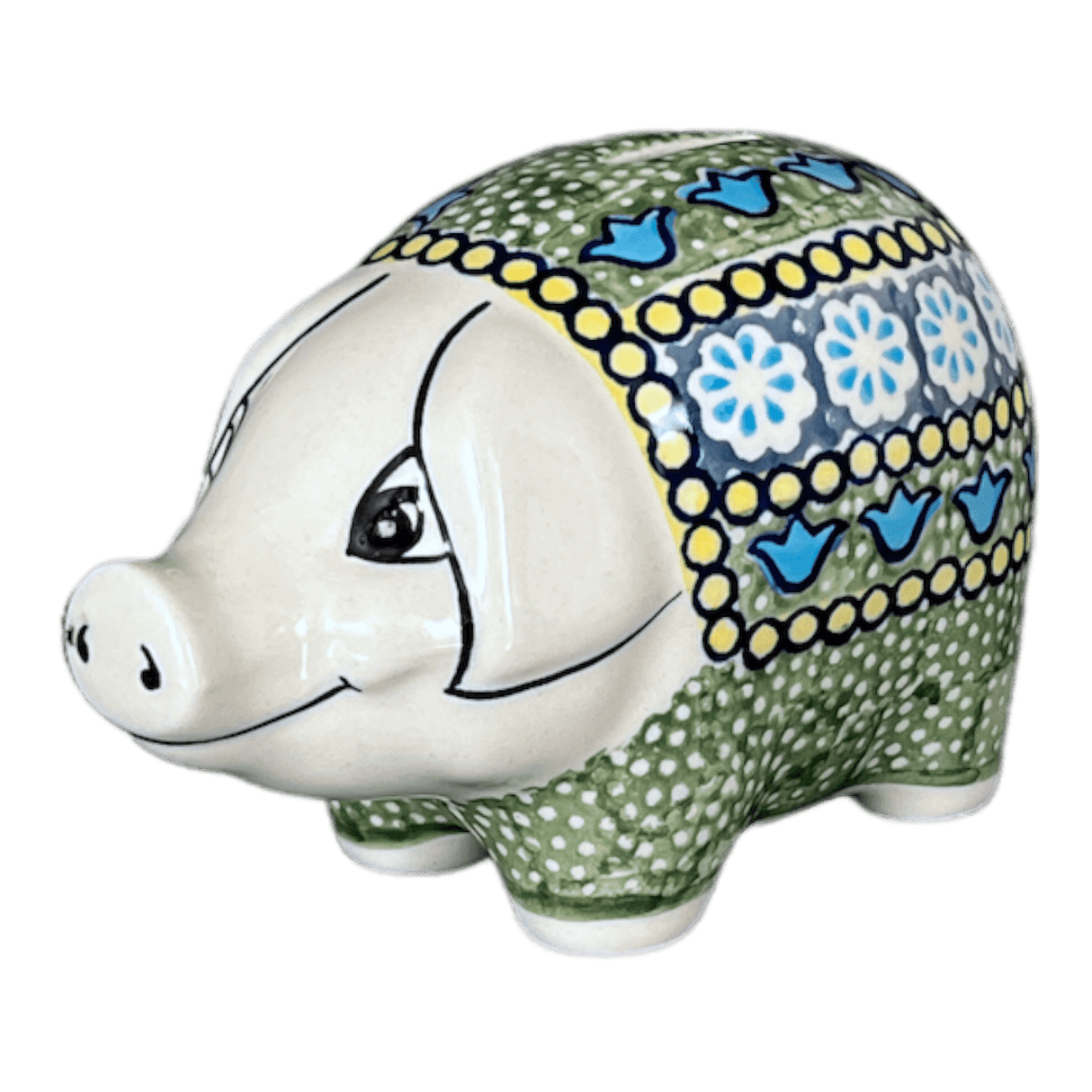 Bank, Piggy, 6" x 3" in "Blue Bells" by Manufaktura | S011S-KLDN