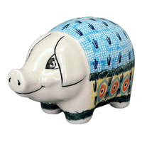 A picture of a Polish Pottery Piggy Bank (Providence) | S011S-WKON as shown at PolishPotteryOutlet.com/products/piggy-bank-providence-s011s-wkon