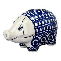 A picture of a Polish Pottery Piggy Bank (Gothic) | S011T-13 as shown at PolishPotteryOutlet.com/products/piggy-bank-gothic-s011t-13