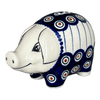 Polish Pottery Piggy Bank (Peacock in Line) | S011T-54A at PolishPotteryOutlet.com