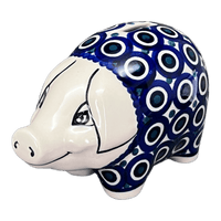 A picture of a Polish Pottery Piggy Bank (Eyes Wide Open) | S011T-58 as shown at PolishPotteryOutlet.com/products/piggy-bank-eyes-wide-open-s011t-58