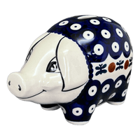 A picture of a Polish Pottery Piggy Bank (Mosquito) | S011T-70 as shown at PolishPotteryOutlet.com/products/piggy-bank-mosquito-s011t-70