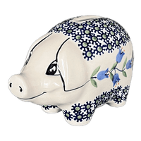 A picture of a Polish Pottery Piggy Bank (Lily of the Valley) | S011T-ASD as shown at PolishPotteryOutlet.com/products/piggy-bank-lily-of-the-valley-s011t-asd