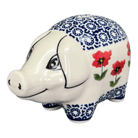 A picture of a Polish Pottery Piggy Bank (Poppy Garden) | S011T-EJ01 as shown at PolishPotteryOutlet.com/products/piggy-bank-poppy-garden-s011t-ej01