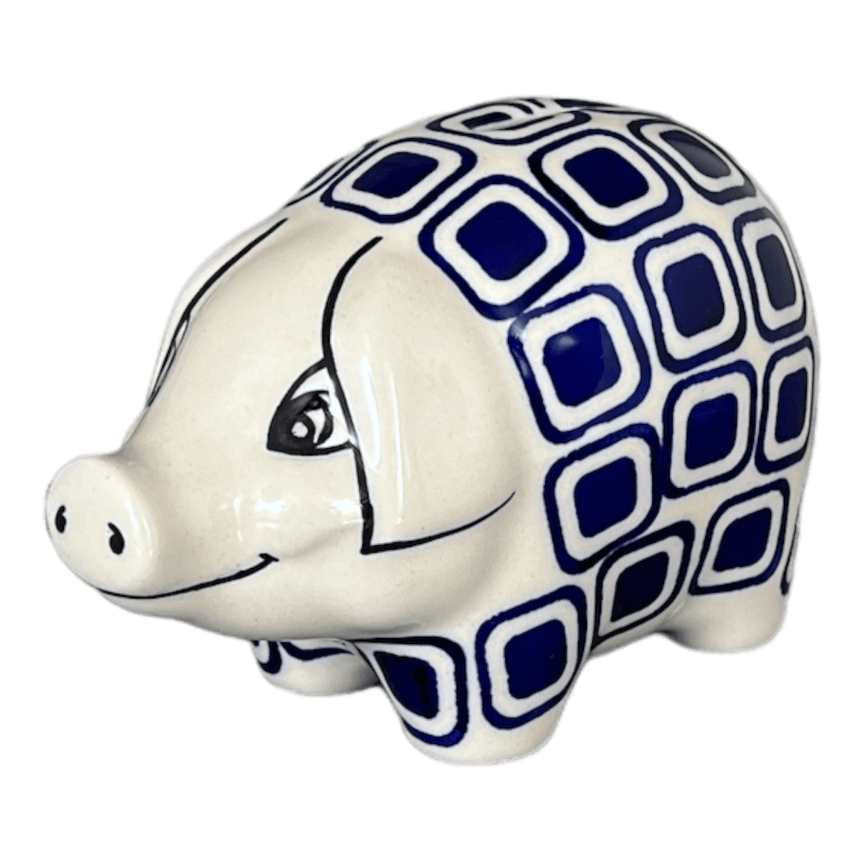 Bank, Piggy, 6" x 3" in "Navy Retro" by Manufaktura | S011U-601A