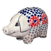 A picture of a Polish Pottery Piggy Bank (Falling Petals) | S011U-AS72 as shown at PolishPotteryOutlet.com/products/piggy-bank-falling-petals-s011u-as72