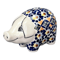 A picture of a Polish Pottery Piggy Bank (Kaleidoscope) | S011U-ASR as shown at PolishPotteryOutlet.com/products/piggy-bank-kaleidoscope-s011u-asr