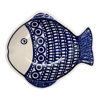 A picture of a Polish Pottery Small Fish Platter (Gothic) | S014T-13 as shown at PolishPotteryOutlet.com/products/small-fish-platter-gothic-s014t-13
