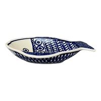 A picture of a Polish Pottery Small Fish Platter (Gothic) | S014T-13 as shown at PolishPotteryOutlet.com/products/small-fish-platter-gothic-s014t-13
