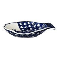 A picture of a Polish Pottery Small Fish Platter (Night Eyes) | S014T-57 as shown at PolishPotteryOutlet.com/products/small-fish-platter-night-eyes-s014t-57