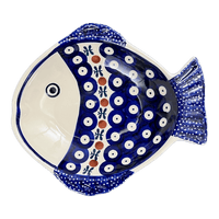 A picture of a Polish Pottery Small Fish Platter (Mosquito) | S014T-70 as shown at PolishPotteryOutlet.com/products/small-fish-platter-mosquito-s014t-70