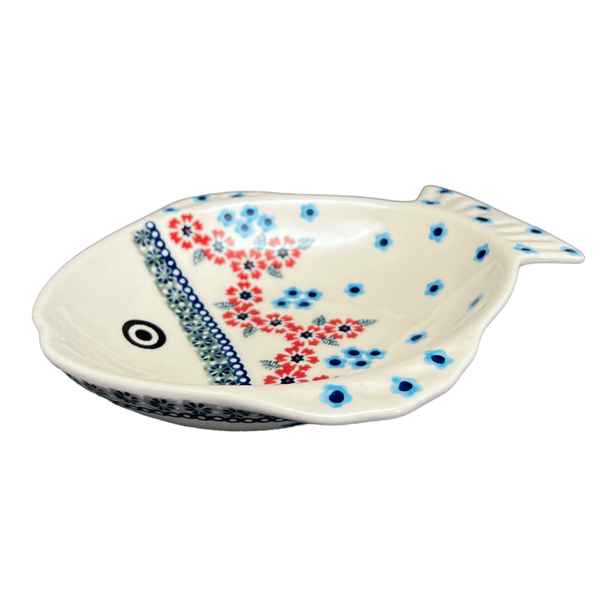 Platter, Fish-Shaped, Small in "Floral Symmetry" by Manufaktura | S014T-DH18