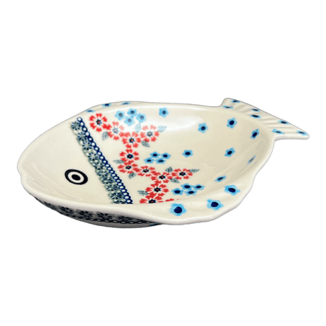 Platter, Fish-Shaped, Small in "Floral Symmetry" by Manufaktura | S014T-DH18