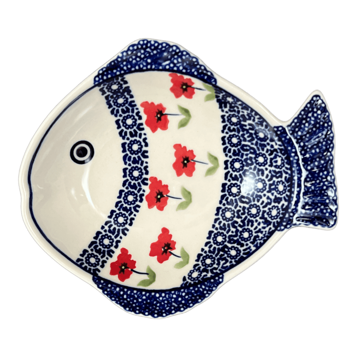 Platter, Fish-Shaped, Small in "Poppy Garden" by Manufaktura | S014T-EJ01