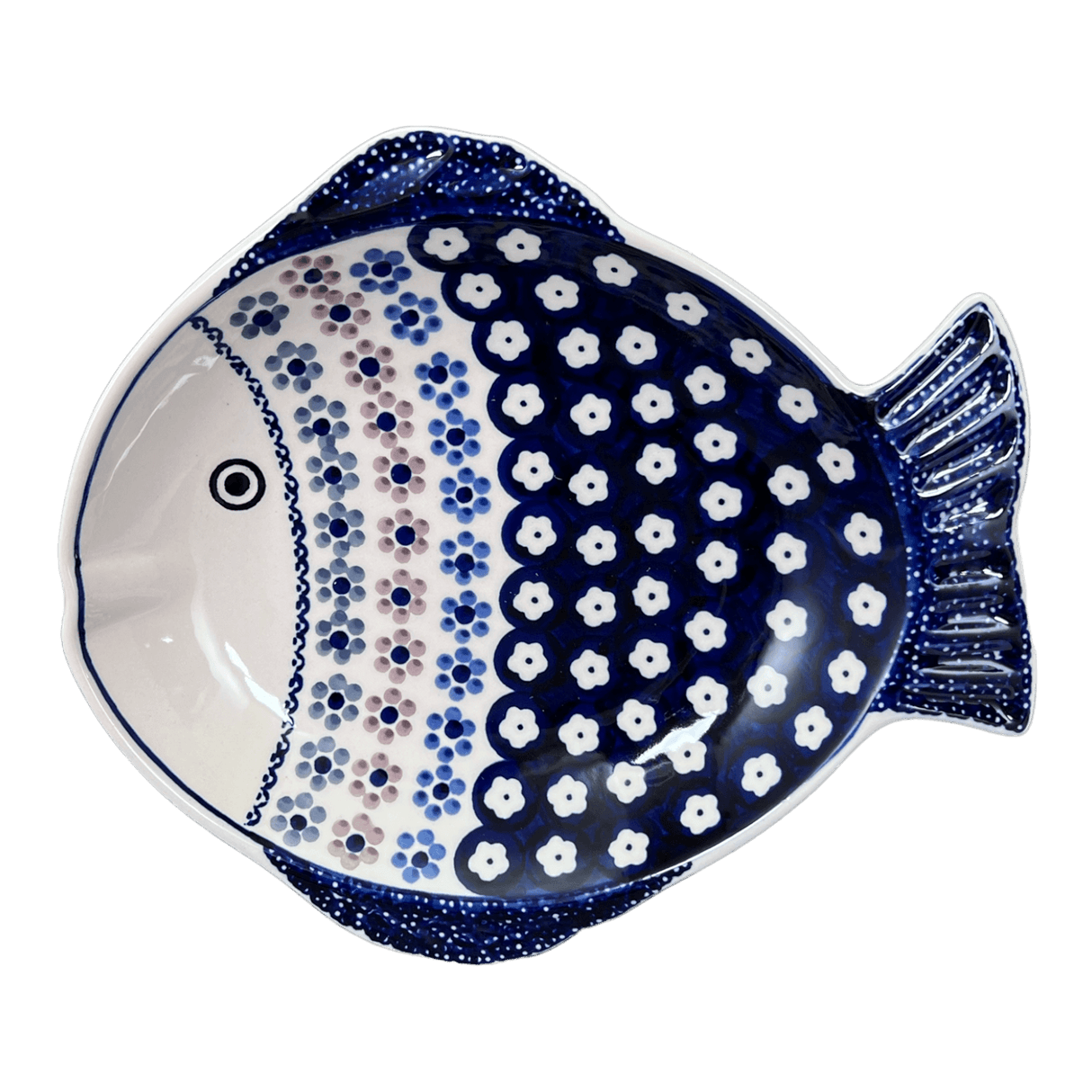 Platter, Fish-Shaped, Small in "Floral Chain" by Manufaktura | S014T-EO37