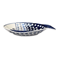 A picture of a Polish Pottery Small Fish Platter (Floral Chain) | S014T-EO37 as shown at PolishPotteryOutlet.com/products/small-fish-platter-floral-chain-s014t-eo37