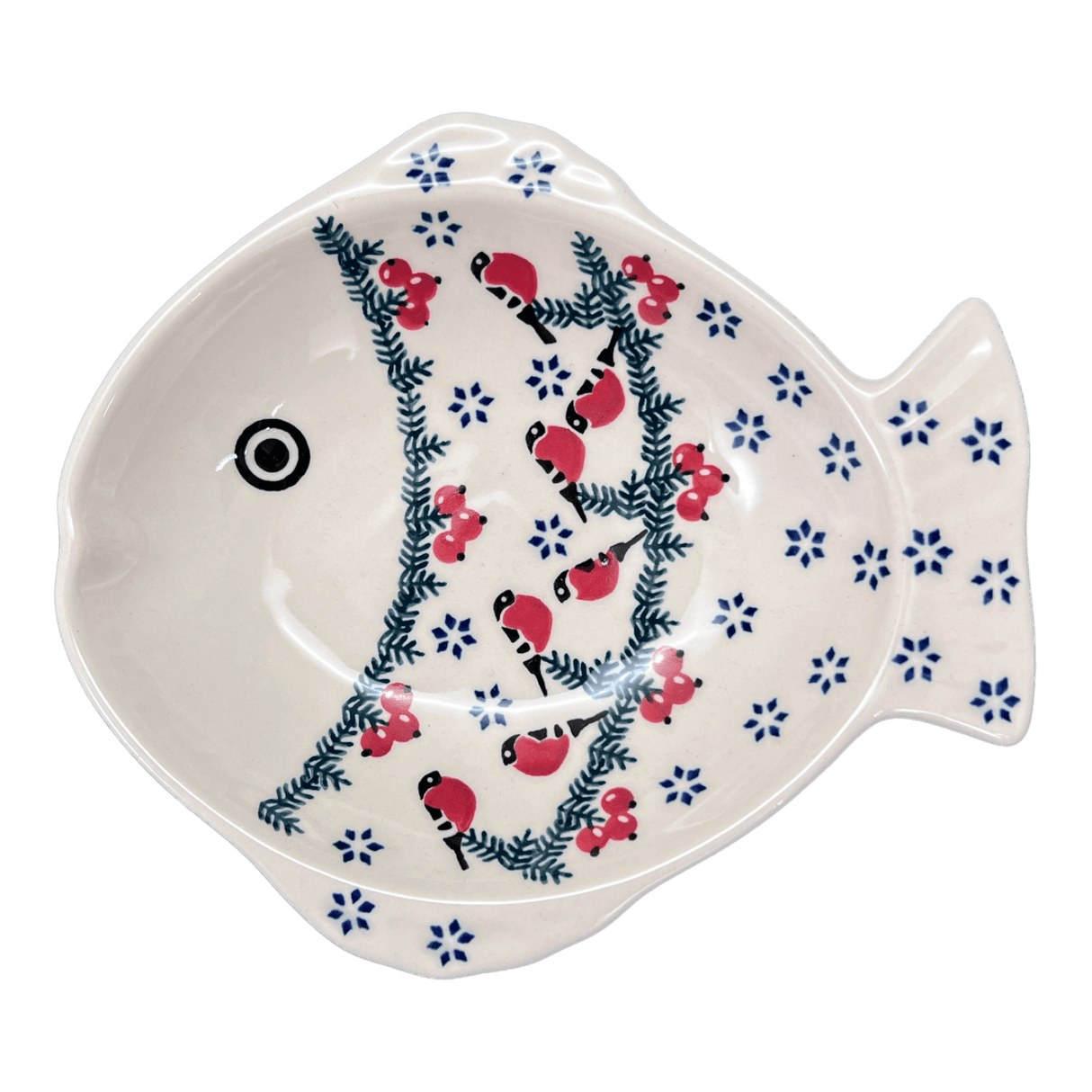 Platter, Fish-Shaped, Small in "Red Bird" by Manufaktura | S014T-GILE