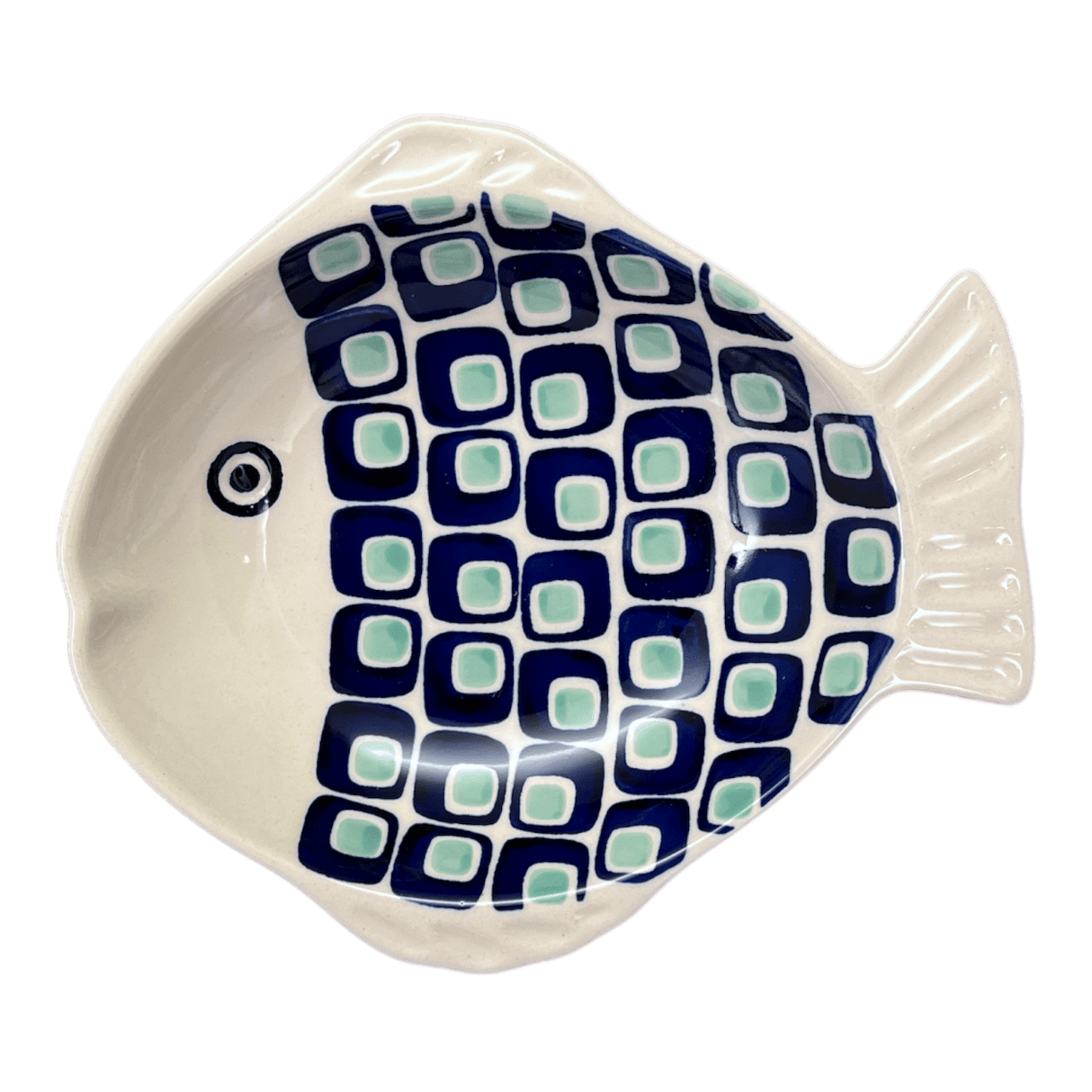 Platter, Fish-Shaped, Small in "Blue Retro" by Manufaktura | S014U-602A