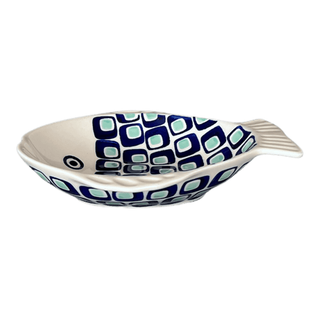 Platter, Fish-Shaped, Small in "Blue Retro" by Manufaktura | S014U-602A