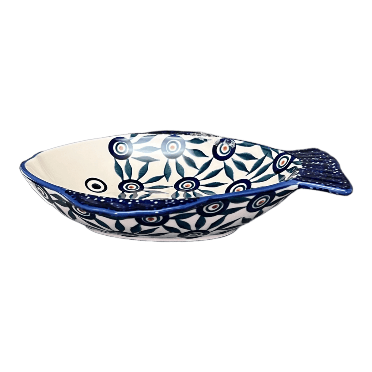 Platter, Fish-Shaped, Small in "Peacock Parade" by Manufaktura | S014U-AS60