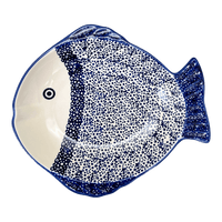 A picture of a Polish Pottery Large Fish Platter (Sea Foam) | S015T-MAGM as shown at PolishPotteryOutlet.com/products/large-fish-platter-sea-foam-s015t-magm