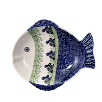A picture of a Polish Pottery Small Fish Platter (Bunny Love) | S014T-P324 as shown at PolishPotteryOutlet.com/products/small-fish-platter-bunny-love-s014t-p324