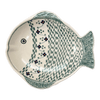 Polish Pottery Large Fish Platter (Woven Pansies) | S015T-RV at PolishPotteryOutlet.com