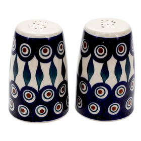 Polish Pottery 3.75" Salt and Pepper (Peacock) | S086T-54 Additional Image at PolishPotteryOutlet.com