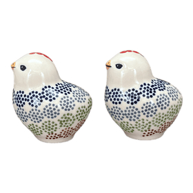Polish Pottery Salt and Pepper Birds (Speckled Rainbow) | S087M-AS37 Additional Image at PolishPotteryOutlet.com