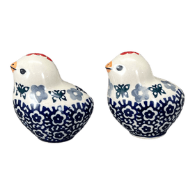 Polish Pottery Salt and Pepper Birds (Butterfly Border) | S087T-P249 Additional Image at PolishPotteryOutlet.com