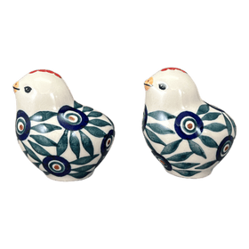 Polish Pottery Salt and Pepper Birds (Peacock Parade) | S087U-AS60 Additional Image at PolishPotteryOutlet.com