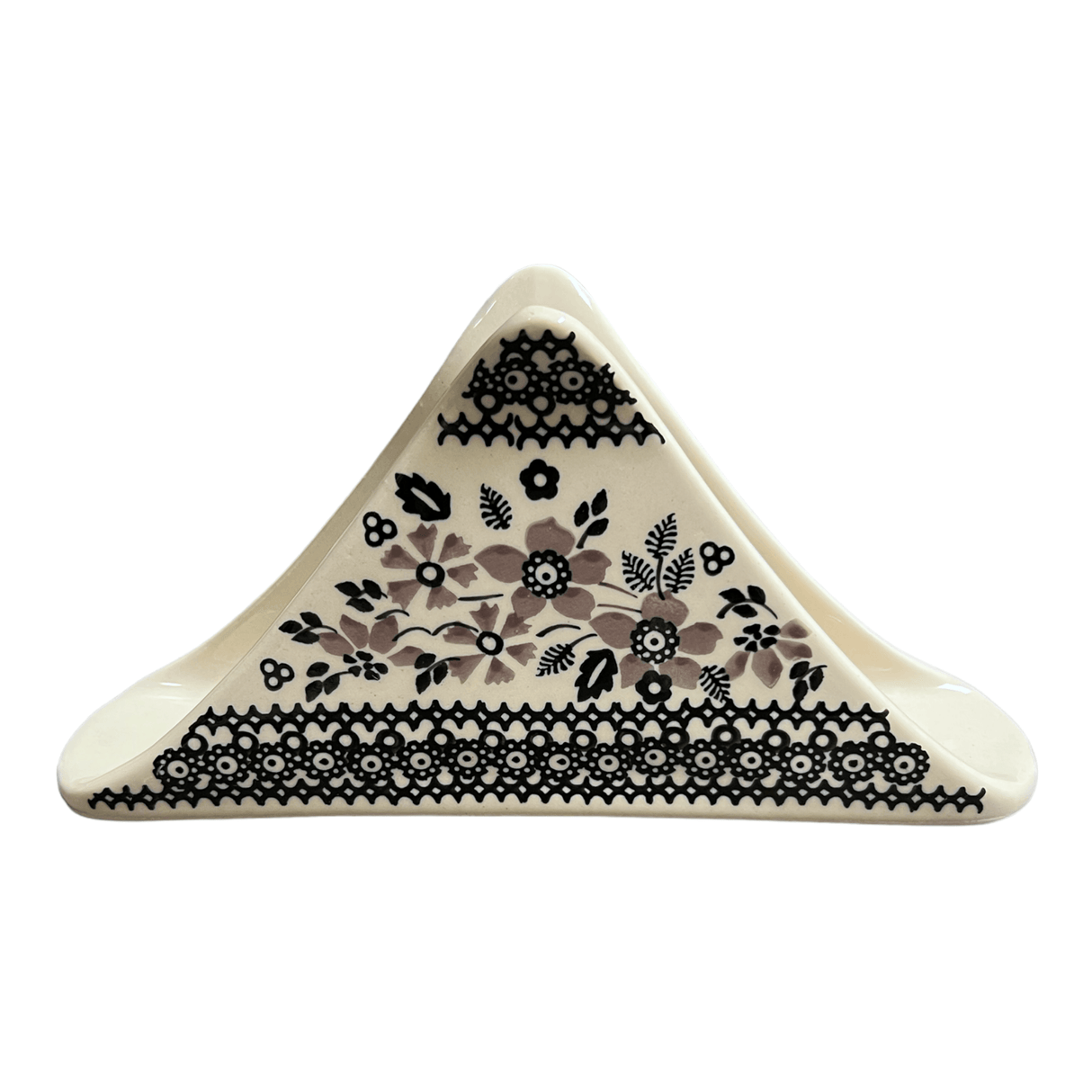 Napkin Holder, 8" in "Duet in Black & Grey" by Manufaktura | S133S-DPSC