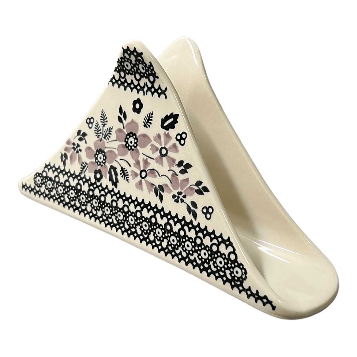 Napkin Holder, 8" in "Duet in Black & Grey" by Manufaktura | S133S-DPSC