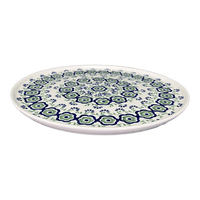 A picture of a Polish Pottery Charcuterie Tray (Green Tea Garden) | T113T-14 as shown at PolishPotteryOutlet.com/products/charcuterie-tray-green-tea-garden-t113t-14