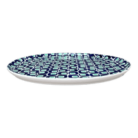 A picture of a Polish Pottery Charcuterie Tray (Blue Retro) | T113U-602A as shown at PolishPotteryOutlet.com/products/charcuterie-tray-blue-retro-t113u-602a