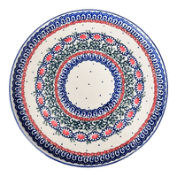 A picture of a Polish Pottery 9" Round Tray (Daisy Chain) | T115U-ST as shown at PolishPotteryOutlet.com/products/9-round-tray-daisy-chain-t115u-st