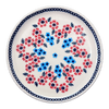 Polish Pottery 9" Round Tray (Floral Symmetry) | T115T-DH18 at PolishPotteryOutlet.com