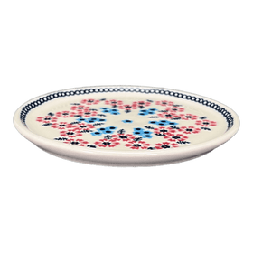 Polish Pottery 9" Round Tray (Floral Symmetry) | T115T-DH18 Additional Image at PolishPotteryOutlet.com