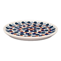 A picture of a Polish Pottery Tiny Round Tray (Fall Confetti) | T114U-BM01 as shown at PolishPotteryOutlet.com/products/tiny-round-tray-fall-confetti-t114u-bm01