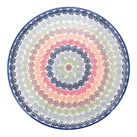 A picture of a Polish Pottery 9" Round Tray (Speckled Rainbow) | T115M-AS37 as shown at PolishPotteryOutlet.com/products/9-round-tray-speckled-rainbow-t115m-as37