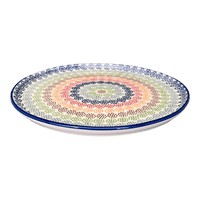 A picture of a Polish Pottery 9" Round Tray (Speckled Rainbow) | T115M-AS37 as shown at PolishPotteryOutlet.com/products/9-round-tray-speckled-rainbow-t115m-as37